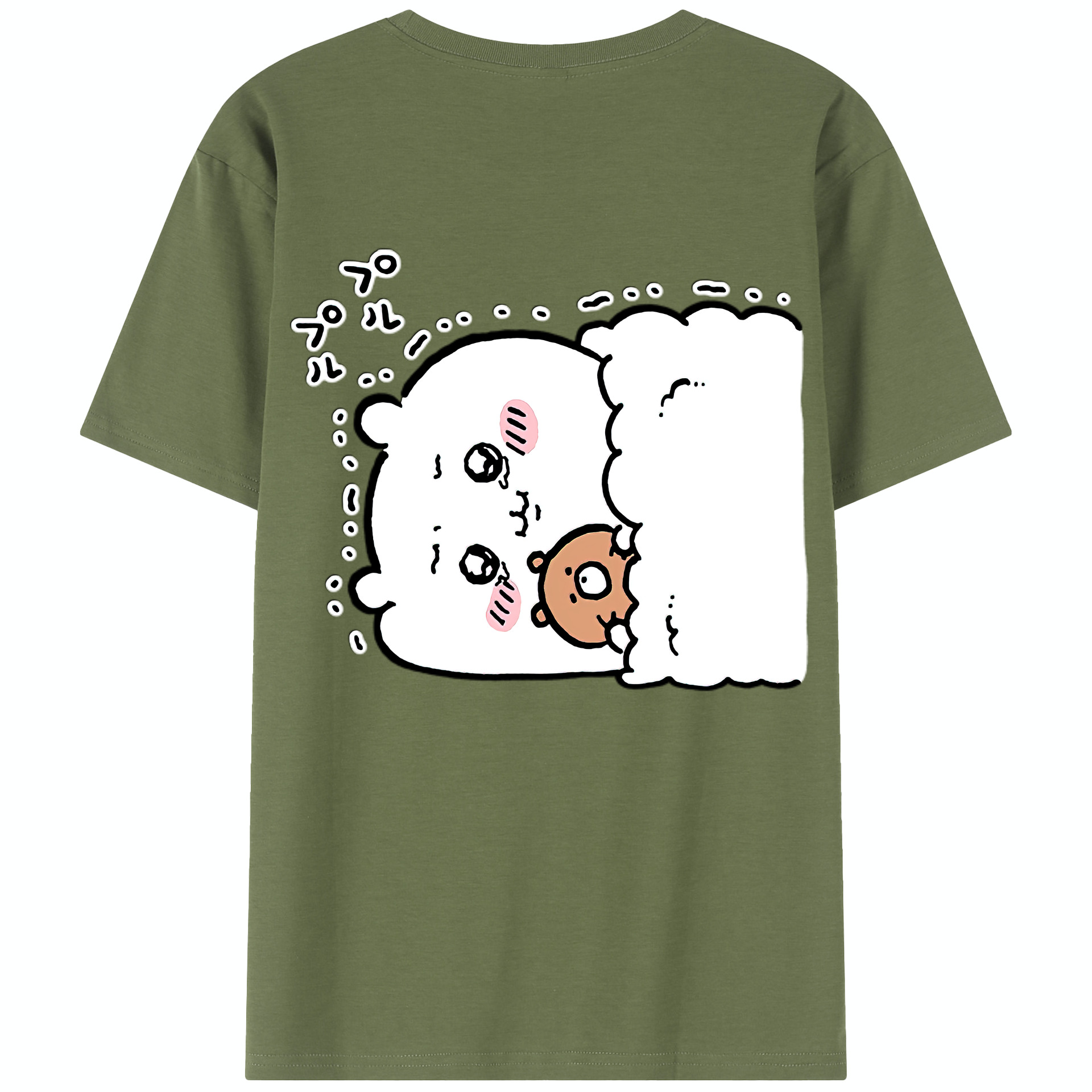 （画像用） ちいかわ ちいかわ Chii-kawa chiikawa 綿100％半袖Tシャツ（背面プリント）